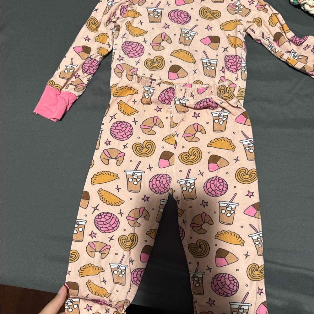 Cute Pink and Tan Patterned Pajama Set